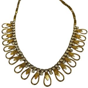 VINTAGE Sarah Coventry Rhinestone and Goldtone Necklace
